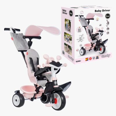 Smoby Baby Driver Trehjulet Cykel Plus, Pink