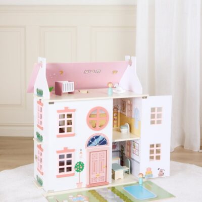Alice & Fox Dukkehus med Møbel & 4 Dukker, Pink