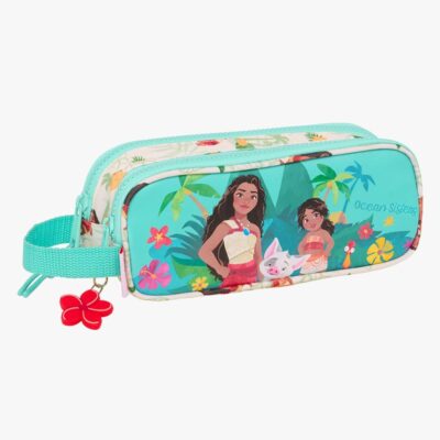 Disney Vaiana Dobbelt Penalhus, Beige/Turkis