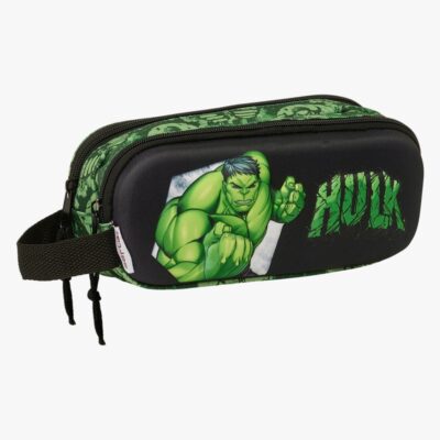 Marvel Avengers 3D Hulken Dobbelt Penalhus, Blå/Grøn