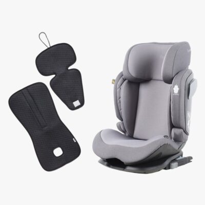 Beemoo Recline i-Size Autostol inkl. Ventilerende Hynde, Mineral Grey/Antracit