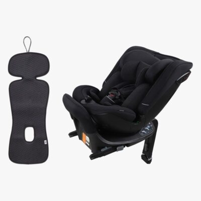 Beemoo Rotate i-Size Vendbar Autostol inkl. Ventilerende Hynde, Black Stone/Antracit