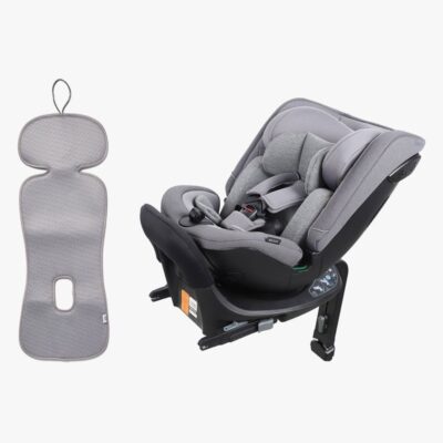 Beemoo Rotate i-Size Vendbar Autostol inkl. Ventilerende Hynde, Mineral Grey/Grey