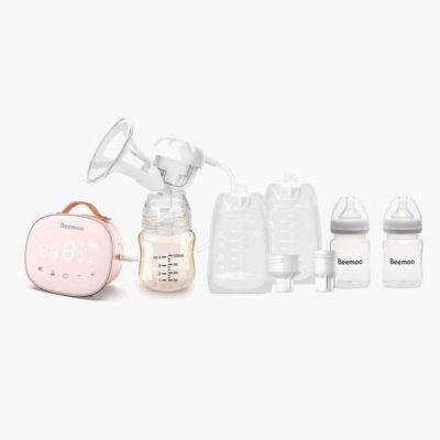 Beemoo CARE Single Elektrisk Brystpumpe inkl. Modermælksposer & Modermælksflaske 180 ml 2-pak