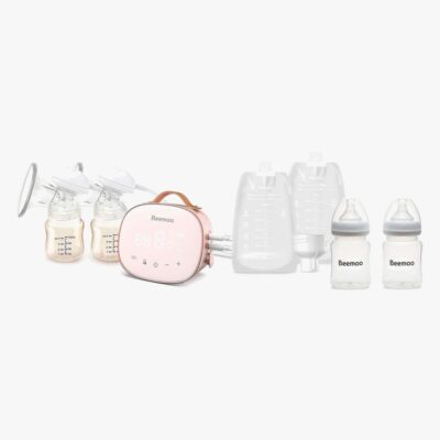 Beemoo CARE Duo Elektrisk Dobbelt Brystpumpe inkl. Modermælksposer & Modermælksflaske 180 ml 2-pak