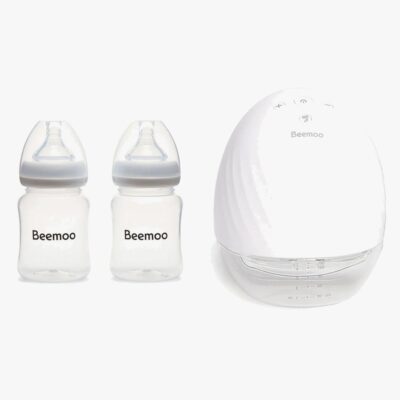 Beemoo CARE Wearable Elektrisk Brystpumpe Single inkl. Modermælksflaske 180 ml 2-pak