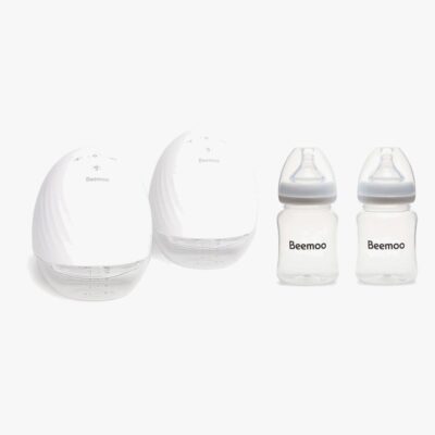 Beemoo CARE Wearable Elektrisk Brystpumpe Dobbelt inkl. Modermælksflaske 180 ml 2-pak