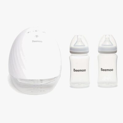 Beemoo CARE Wearable Elektrisk Brystpumpe Single inkl. Modermælksflaske 240 ml 2-pak