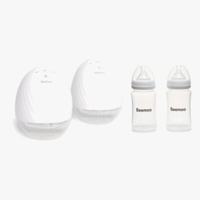 Beemoo CARE Wearable Elektrisk Brystpumpe Dobbelt inkl. Modermælksflaske 240 ml 2-pak