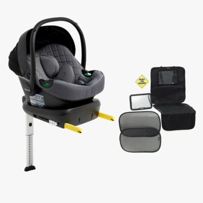 Beemoo Route i-Size Autostol Baby inkl. ISOFIX-base & Tilbehør, Mineral Grey