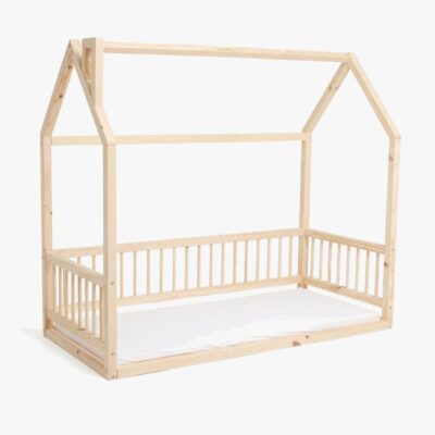 Minitude Nordic MASON Juniorseng, Natur med BabyMatex Carpathia Madras 70x160 cm, Børnesenge