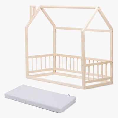 Minitude Nordic MASON Juniorseng, Natur med BabyMatex Softi Plus Madras 70x160 cm, Børnesenge