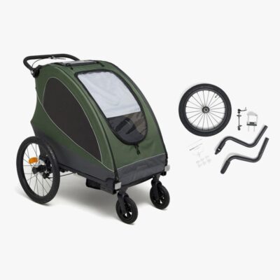 Beemoo Sporty Trail Cykelanhænger inkl. Løbesæt, Green