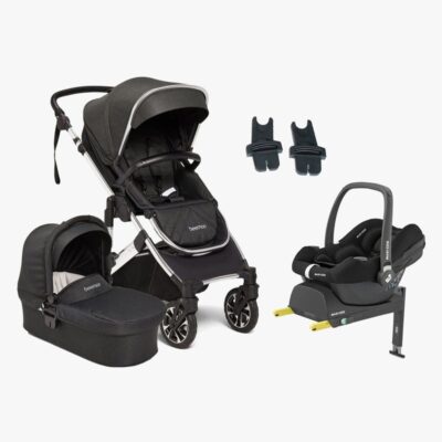 Beemoo Maxi 4 Duovogn inkl. Maxi-Cosi CabrioFix i-Size Autostol Baby & Base, Black/Silver