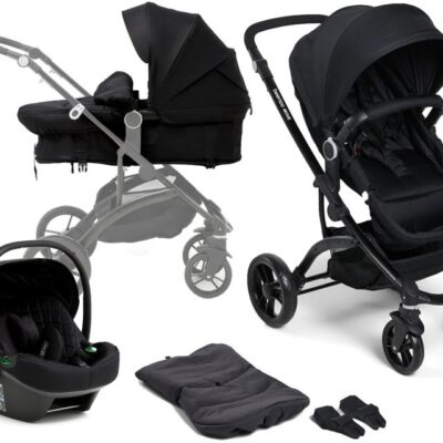Beemoo Move 2-in-1 Kombivogn inkl. Route i-Size Autostol Baby, Black/Black Stone