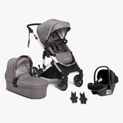 Beemoo Maxi 4 Duovogn inkl. Route i-Size Autostol Baby, Grey Silver/Black Stone