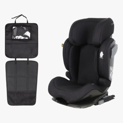 Beemoo Recline i-Size Autostol inkl. 3-i-1 Sædebeskytter, Black Mesh