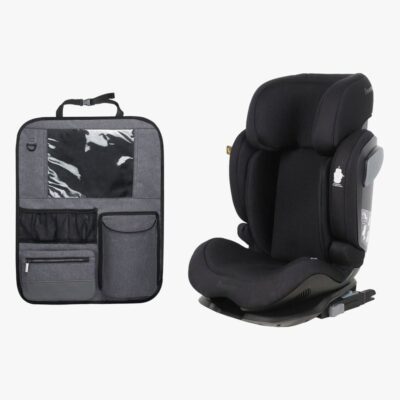 Beemoo Recline i-Size Autostol inkl. Deluxe Sædebeskytter, Black Mesh