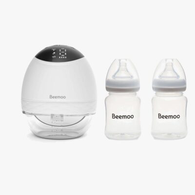 Beemoo CARE Wearable LED Elektrisk Brystpumpe Single inkl. Flasker 180 ml 2-pak