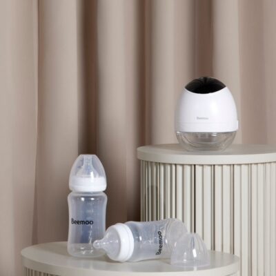 Beemoo CARE Wearable LED Elektrisk Brystpumpe Single inkl. Flasker 240 ml 2-pak