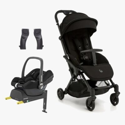 Beemoo Easy Fly Lux 4 Klapvogn inkl Maxi-Cosi CabrioFix Autostol Baby & Base, Jet Black