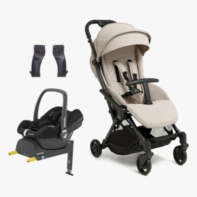Beemoo Easy Fly Lux 4 Klapvogn inkl Maxi-Cosi CabrioFix Autostol Baby & Base, Sand Beige