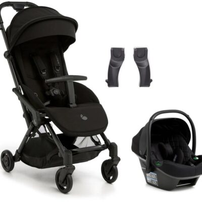 Beemoo Easy Fly Lux 4 Klapvogn inkl Route i-Size Autostol Baby, Jet Black/Black Stone