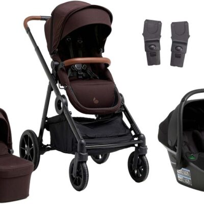 Beemoo Pro Multi 2 Duovogn inkl. Route i-Size Autostol Baby, Espresso Brown/Black Stone