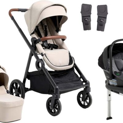 Beemoo Pro Multi 2 Duovogn inkl. Route i-Size Autostol Baby & Base, Latte Beige/Mineral Grey