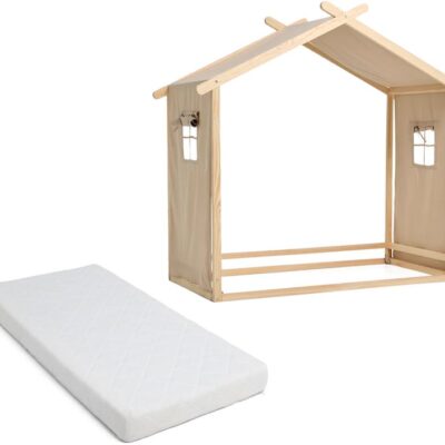 Minitude LEVI Juniorseng inkl. BabyMatex Madras Carpathia 70x140, Natur, Børnesenge