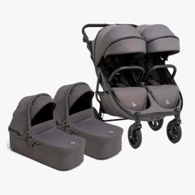 Beemoo BFF60 2 Søskendevogn inkl. Liggedele, Fog Grey