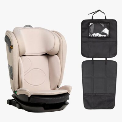 Beemoo Reform ISOFIX Autostol inkl. Beemoo 3-i-1 Sædebeskytter, Oat/Black