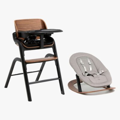 Beemoo Selection Life Højstol inkl. Skråstol, Walnut/Grey