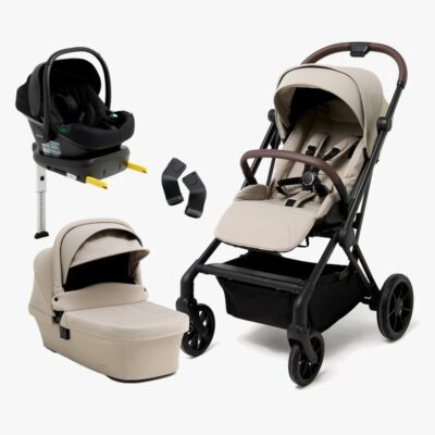 Beemoo Pro Twist Duovogn Inkl. Beemoo Route Autostol Baby & Base, Latte Beige/Black Stone