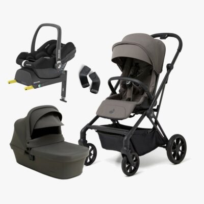 Beemoo Pro Twist Duovogn Inkl. MaxiCosi CabrioFix Autostol Baby & Base, Mocha Grey/Essential Black