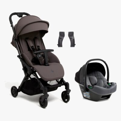 Beemoo Easy Fly Lux 4 Klapvogn Inkl. Route i-Size Autostol Baby, Gull Grey/Mineral Grey