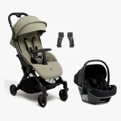 Beemoo Easy Fly Lux 4 Klapvogn Inkl. Route i-Size Autostol Baby, Spring Green/Black Stone