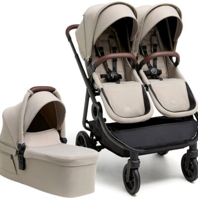 Beemoo Pro Twin 2 Søskendevogn inkl. Liggedel, Latte Beige