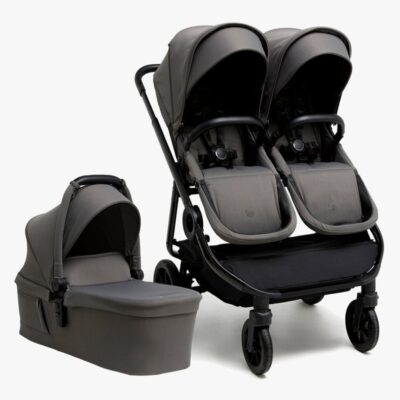 Beemoo Pro Twin 2 Søskendevogn inkl. Liggedel, Mocha Grey