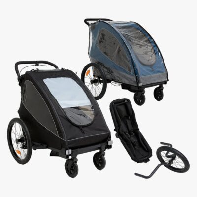 Beemoo Activity Sport Cykelanhænger inkl. Newborn Set, Løbesæt & Regnslag, Black