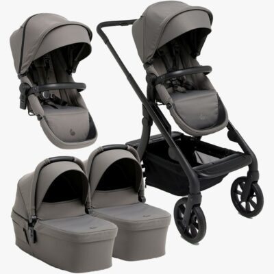 Beemoo Pro Max Søskendevogn inkl. Liggedele, Mocha Grey