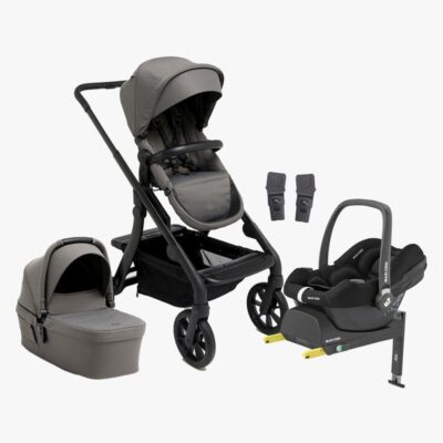 Beemoo Pro Max Duovogn & Maxi-Cosi CabrioFix i-Size Autostol Baby inkl. Base, Mocha Grey