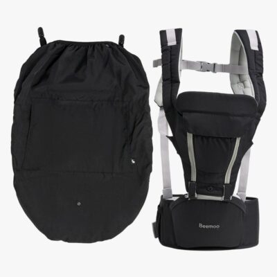Beemoo CARE Carry Comfort 4-in-1 Bæresele &  Hoftesæde inkl. Regnslag, Black