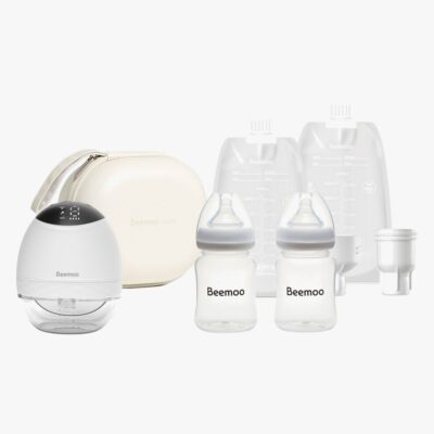 Beemoo CARE Wearable LED Elektrisk Brystpumpe Single inkl. Modermælksposer Modermælksflaske &  Opbevaringstaske