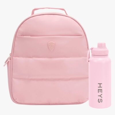 Heys The Puffer Rygsæk 13L &  Stål Drikkedunk 946ml, Rose