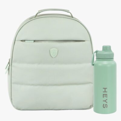Heys The Puffer Rygsæk 13L &  Stål Drikkedunk 946ml, Sage Green