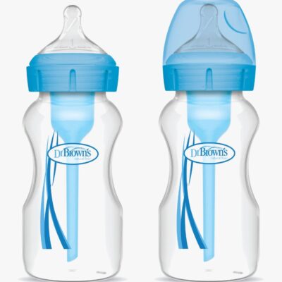 Dr. Brown's Options+ Bred Hals Sutteflasker 270 ml 2-pak, Blå