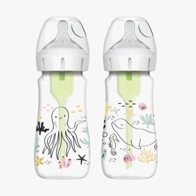 Dr. Brown's WideNeck Options+ Sutteflasker Ocean 270 ml 2-Pak, Hvid