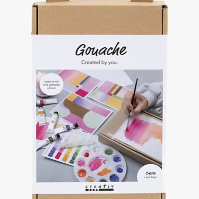 Kreativt sæt med gouache - malerier - assorterede farver