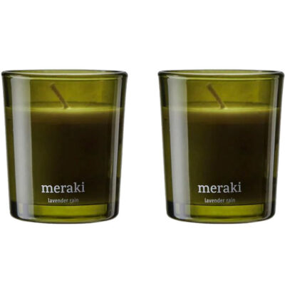 Meraki - Duftlys, Lavender rain - olive-green - h: 7 cm, dia: 6 cm